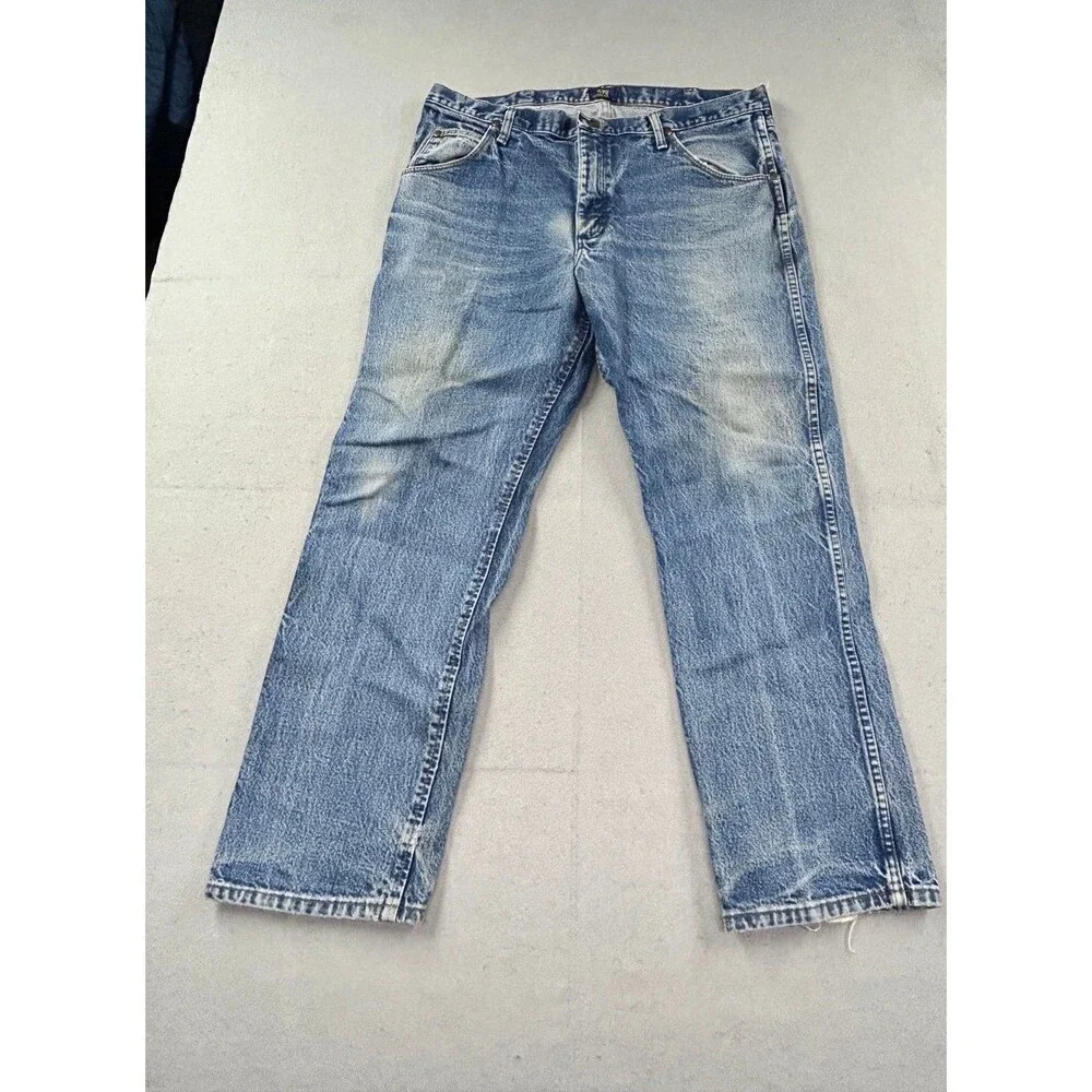 Wrangler 47MWZ Jeans Mens Blue Regular Fit Cowboy Cut Straight Leg 38x30